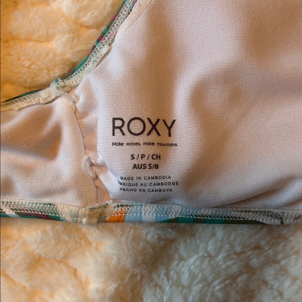 Tropical Print Bikini Top- Roxy - Picture 2 of 4